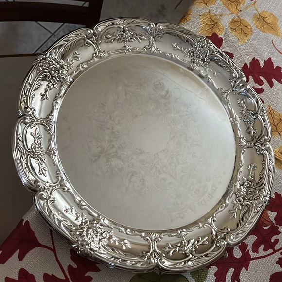 Silver Plated decorative cocktail tray vintage